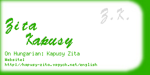 zita kapusy business card